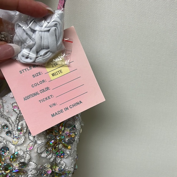 Blush prom strapless corset top beaded gown - Picture 6 of 9